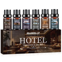 Hanolly hotel diffuser oil set packaging, premium blends for a refined home ambiance.