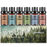 Hanolly Woody Set sandalwood bottle for calming diffusion and aroma.