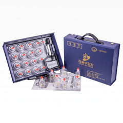 Hansol cupping therapy set with 17 cups and pump for convenient home massage