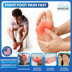 HAPAD pads securely adhere inside shoe for steady support during long walks.