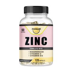 Happi Mi Nutrition zinc bottle pour showing easy immune support on the go