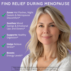 Happy Healthy Hippie flow bottle pouring capsules for easy daily menopause support.
