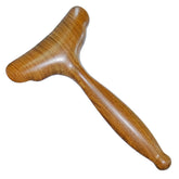 HappyStream lymphatic drainage massager in wooden paddle form for soothing full-body massage