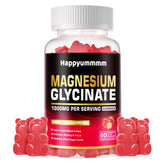 Happyummmm Magnesium Glycinate Gummies bottle with 60 strawberry chewables for calm support