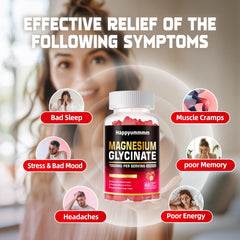 Happyummmm magnesium glycinate gummies close-up texture for easy chewing