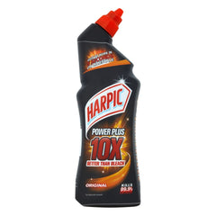 Harpic Power Plus bottle close-up for efficient home cleaning.
