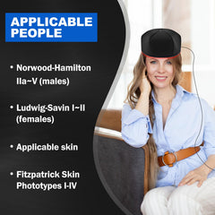 HAUBAT Laser Cap side view highlighting ergonomic fit for comfortable sessions.