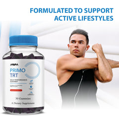 Havah Primo TRT gummies close-up highlighting tasty texture for easy supplementation.