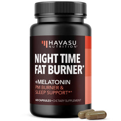 Havasu Nutrition Night Time Fat Burner packaging shown for convenient nightly weight management