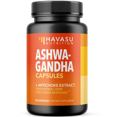 HAVASU NUTRITION Ashwagandha bottle highlights 1000mg formula for stress support.