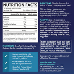 HAVASU Nutrition Collagen Peptides bottle being poured into a glass