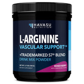 HAVASU NUTRITION L-Arginine Powder mixed berry bottle front showing nitric oxide support