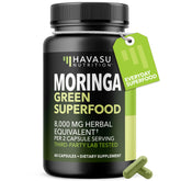 HAVASU NUTRITION Moringa Capsules bottle offers convenient daily green superfood support.