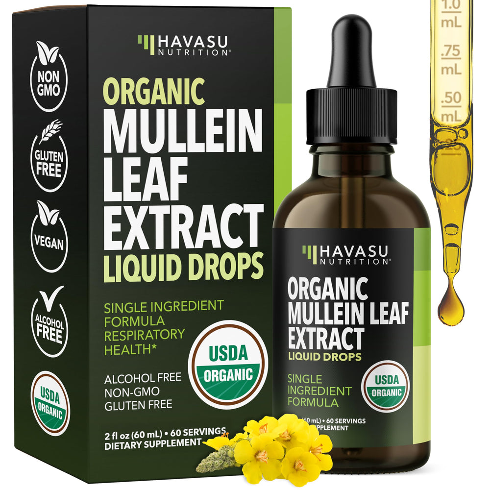HAVASU NUTRITION Mullein Drops bottle front view for clearer airways