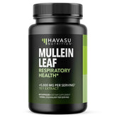 HAVASU NUTRITION Mullein Leaf Capsules bottle on a wooden surface for daily respiratory support