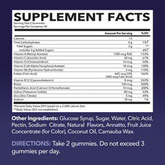 HAVASU Nutrition multivitamin gummies bottle label highlights mixed berry flavor.