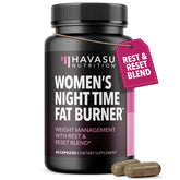 HAVASU NUTRITION Night Time Fat Burner bottle on a shelf indicates nighttime cravings support