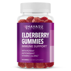 HAVASU NUTRITION Sambucus Elderberry Gummies bottle front for daily immune support on the go