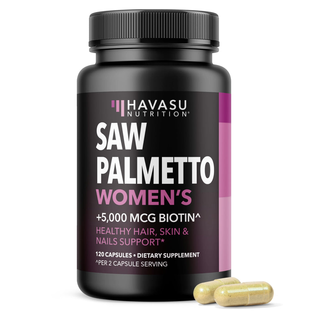 Havasu Nutrition Saw Palmetto bottle for daily hair and skin support.