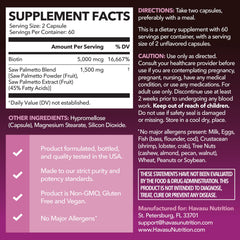 Havasu Nutrition Saw Palmetto capsules ready for daily use in routine.