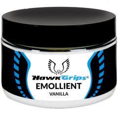 HawkGrips Emollient Cream vanilla bottle for smooth massage glide
