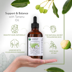 HBNO Tamanu Oil thick texture ready for quick absorption on skin.