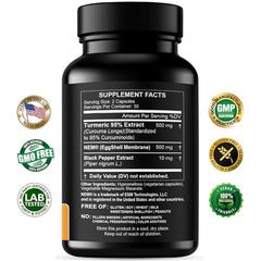 HCL collagen turmeric blend capsules close-up showing absorption-boosting formula