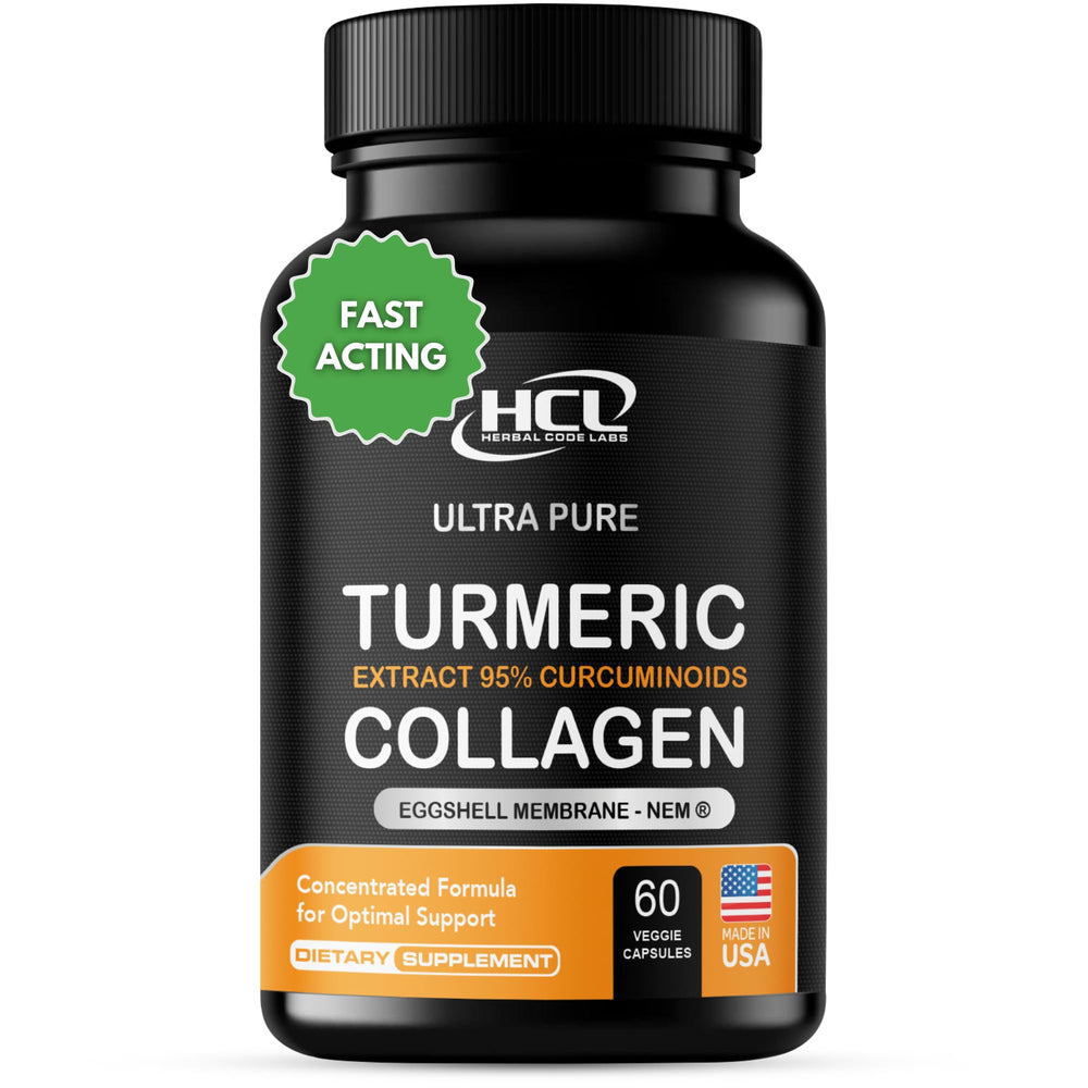 HCL Herbal Code Labs turmeric capsules bottle for joint comfort