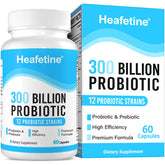 Heafetine 300Billion Probiotics bottle with capsules for gut balance and daily wellness