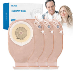 Heagimed colostomy bag with exhaust hole for quick venting and cleaning.