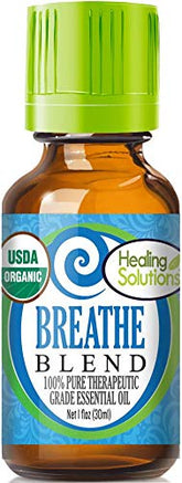 Healing Solutions Breathe Easy bottle in diffuser for calming aromatherapy