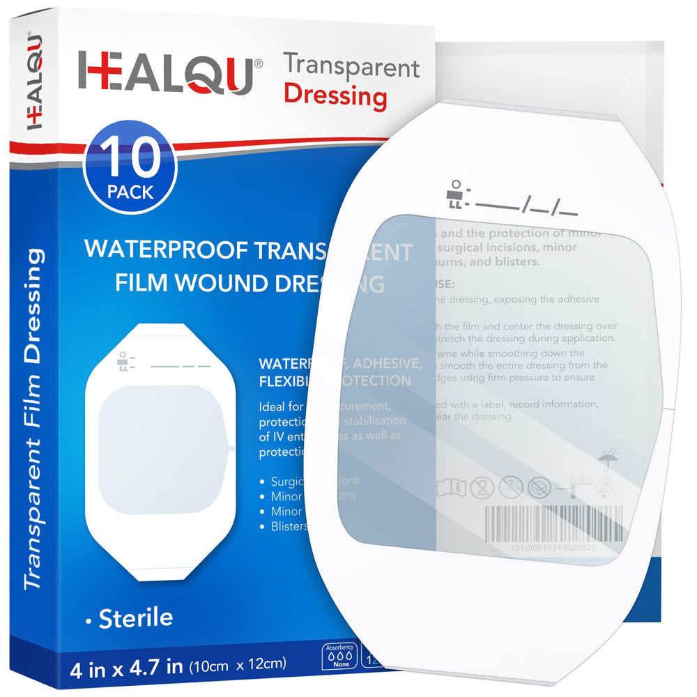 Healqu curita película transparente 4x4,75 para protección visible de heridas