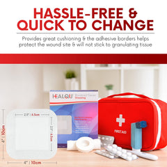 Healqu Island Dressing, gasa bordada, empaque individual higiénico y práctico