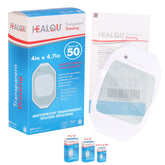 Healqu transparent dressing packaging shown for hygienic storage and portability.