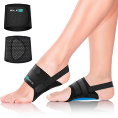 Healrecux arch-support brace under the arch for improved stability during walking.