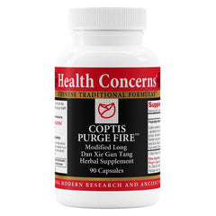 Health Concerns Coptis Purge Fire bottle highlights herbal immune support.