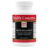 Health Concerns Skin Balance bottle with capsules on a clean surface for skin comfort.