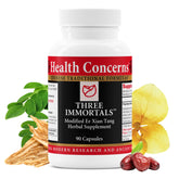 Health Concerns Three Immortals bottle front, natural menopause support option for daily use.