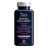 Health Logics BioCell Collagen bottle with capsules for joint and skin support.