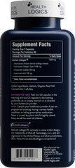 Health Logics BioCell Collagen capsules promoting skin hydration and elasticity.
