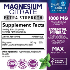 Pouring Health Nutrition Naturals magnesium citrate capsules shows easy daily intake