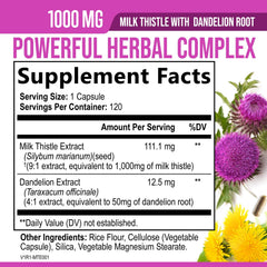 Health Nutrition Naturals Milk Thistle capsules offering daily liver support and detox.