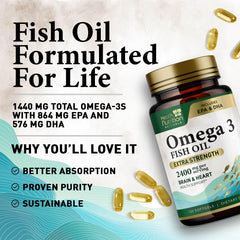 Health Nutrition Naturals Omega-3 1200mg softgels label highlighting wild-caught source