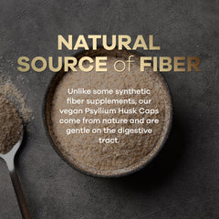 Health Nutrition Naturals psyllium husk capsules bottle-side view showing daily fiber option.