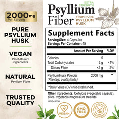 Health Nutrition Naturals bottle top highlighting easy daily fiber capsules