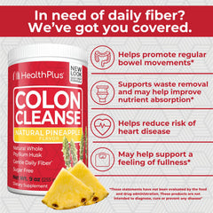 Health Plus Colon Cleanse glass-pineapple highlights tasty hydration during daily wellness routine.