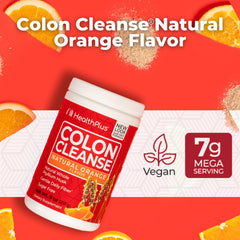 Health Plus Colon Cleanse measuring scoop highlights precise daily fiber servings.