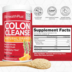 Health Plus Colon Cleanse pour into glass demonstrates easy morning mixing.