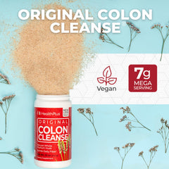Psyllium husk fiber detail from Health Plus Colon Cleanse for regularity.