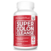 Health Plus Super Colon Cleanse bottle label, gentle detox for occasional relief